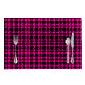 Hot Pink And Black Houndstooth Print Placemat