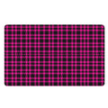 Hot Pink And Black Houndstooth Print Polyester Doormat