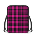 Hot Pink And Black Houndstooth Print Rectangular Crossbody Bag