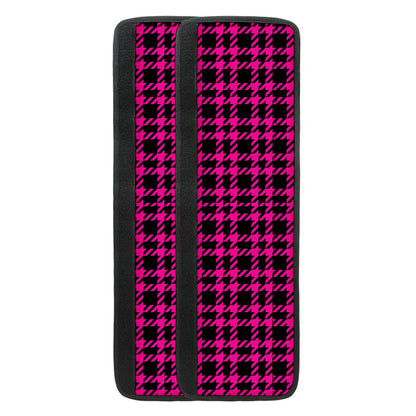 Hot Pink And Black Houndstooth Print Refrigerator Handle Covers