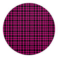 Hot Pink And Black Houndstooth Print Round Blanket