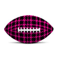 Hot Pink And Black Houndstooth Print Rugby Ball