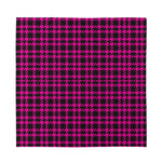 Hot Pink And Black Houndstooth Print Silk Bandana