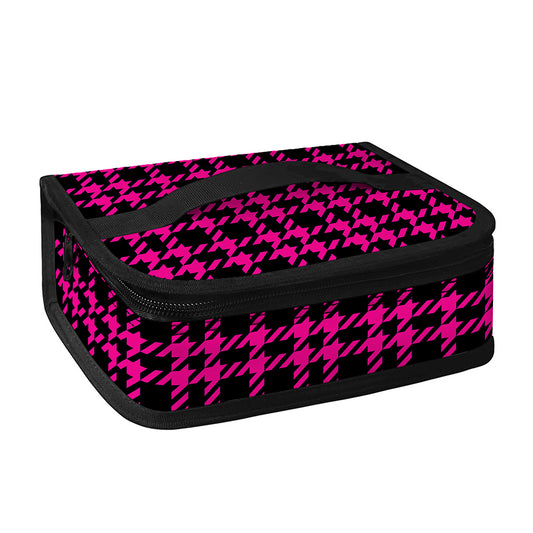 Hot Pink And Black Houndstooth Print Small Lunch Bag