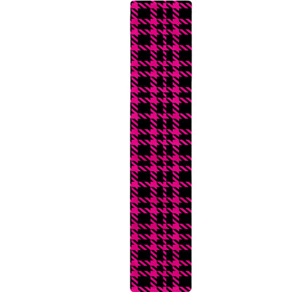 Hot Pink And Black Houndstooth Print Table Runner