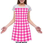 Hot Pink And White Buffalo Check Print Adjustable Apron