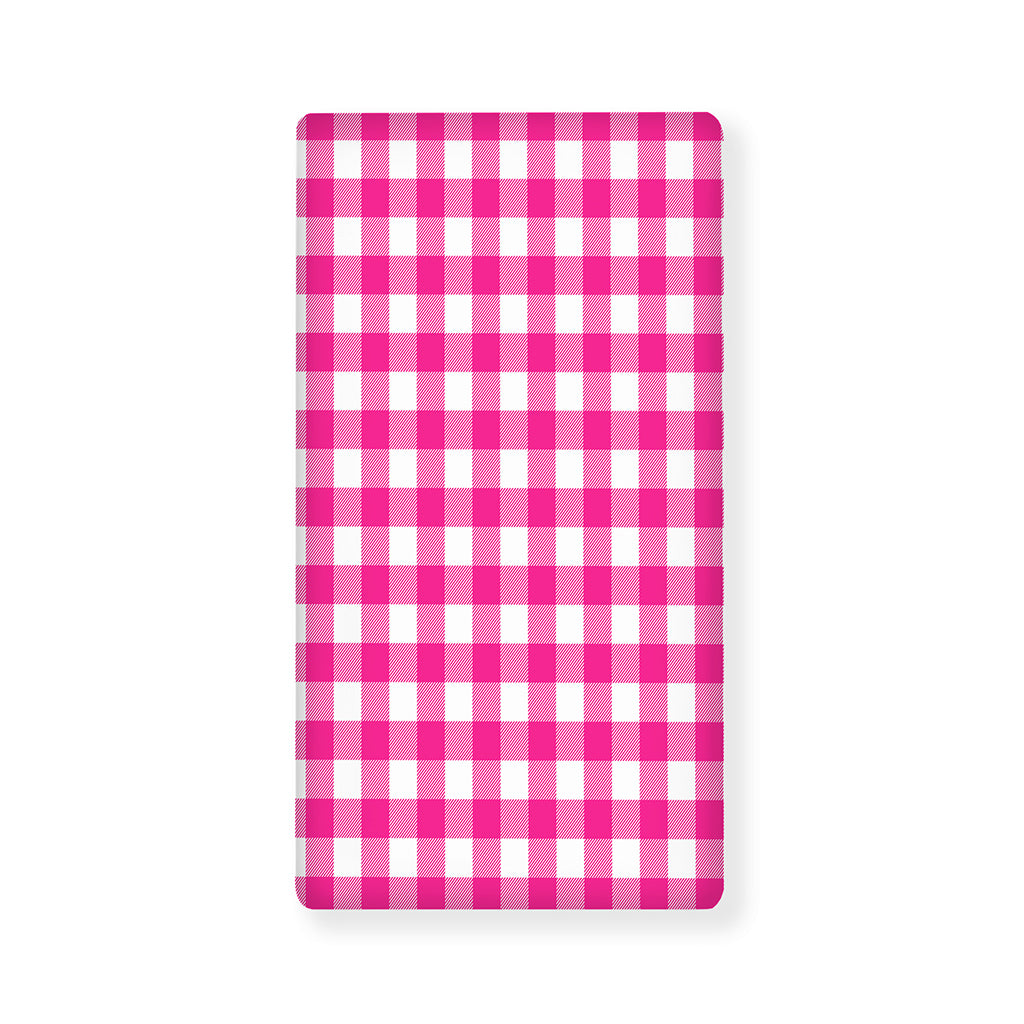 Hot Pink And White Buffalo Check Print Baby Crib Sheet