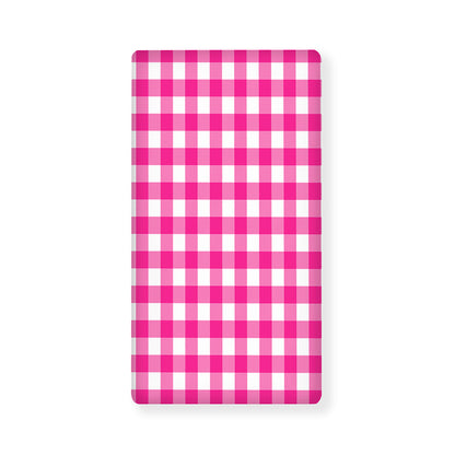 Hot Pink And White Buffalo Check Print Baby Crib Sheet