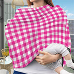 Hot Pink And White Buffalo Check Print Baby Seat Cover