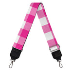 Hot Pink And White Buffalo Check Print Bag Strap