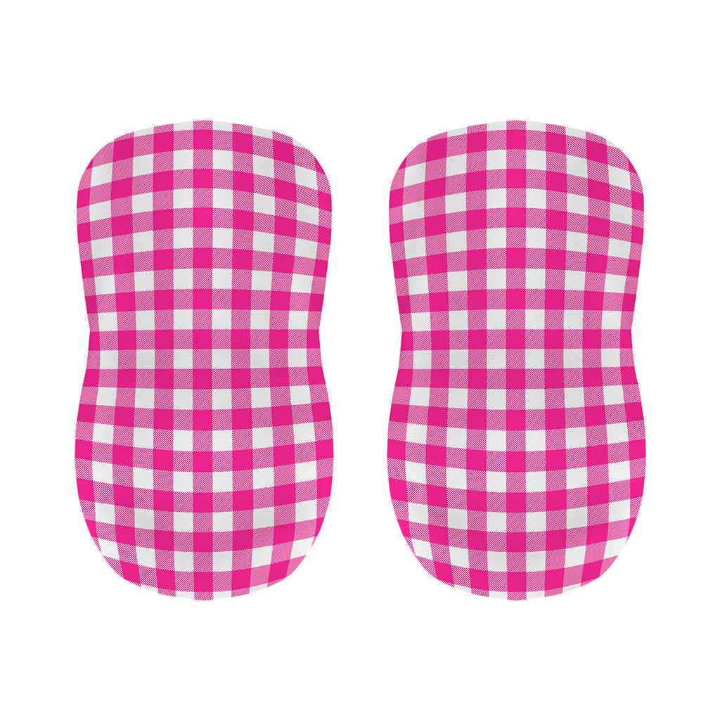 Hot Pink And White Buffalo Check Print Bar Stool Covers