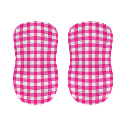 Hot Pink And White Buffalo Check Print Bar Stool Covers