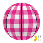 Hot Pink And White Buffalo Check Print Basketball