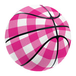 Hot Pink And White Buffalo Check Print Basketball