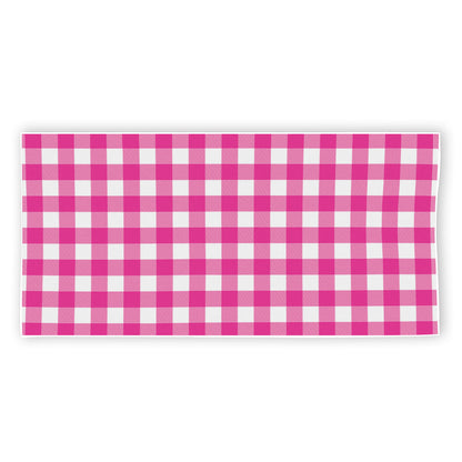Hot Pink And White Buffalo Check Print Beach Towel