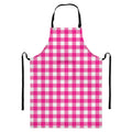 Hot Pink And White Buffalo Check Print Bib Apron With Pocket