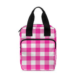 Hot Pink And White Buffalo Check Print Bible Tote Bag
