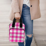 Hot Pink And White Buffalo Check Print Bible Tote Bag
