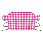 Hot Pink And White Buffalo Check Print Car Windshield Snow Cover