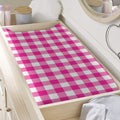 Hot Pink And White Buffalo Check Print Changing Pad Cover