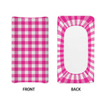 Hot Pink And White Buffalo Check Print Changing Pad Cover