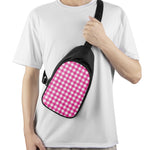 Hot Pink And White Buffalo Check Print Chest Bag