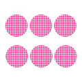 Hot Pink And White Buffalo Check Print Coaster Set