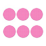Hot Pink And White Buffalo Check Print Coaster Set