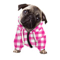 Hot Pink And White Buffalo Check Print Dog Zip Up Hoodie