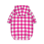 Hot Pink And White Buffalo Check Print Dog Zip Up Hoodie