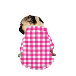 Hot Pink And White Buffalo Check Print Dog Zip Up Jacket