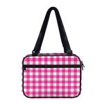 Hot Pink And White Buffalo Check Print Double Strap Bible Bag