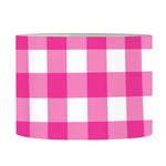 Hot Pink And White Buffalo Check Print Drum Lamp Shade