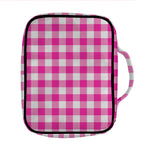 Hot Pink And White Buffalo Check Print Front Pocket Bible Bag