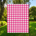 Hot Pink And White Buffalo Check Print Garden Flag
