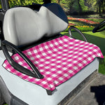 Hot Pink And White Buffalo Check Print Golf Cart Seat Cover
