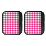 Hot Pink And White Buffalo Check Print Handle Covers