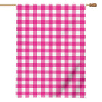 Hot Pink And White Buffalo Check Print House Flag