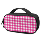 Hot Pink And White Buffalo Check Print Insulin Cooler Travel Case
