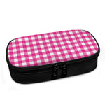 Hot Pink And White Buffalo Check Print Insulin Cooler Travel Case