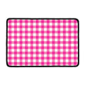 Hot Pink And White Buffalo Check Print Kitchen Mat