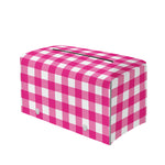 Hot Pink And White Buffalo Check Print Leather Tissue Box Cover