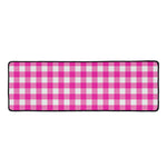 Hot Pink And White Buffalo Check Print Long Kitchen Mat