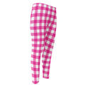 Hot Pink And White Buffalo Check Print Men's Compression Pants