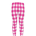 Hot Pink And White Buffalo Check Print Men's Leggings