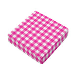 Hot Pink And White Buffalo Check Print Outdoor Seat Cushion Cover