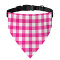 Hot Pink And White Buffalo Check Print Over The Collar Dog Bandana