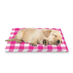 Hot Pink And White Buffalo Check Print Pet Cooling Mat Cover