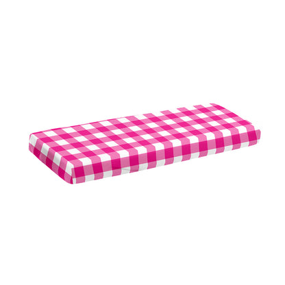Hot Pink And White Buffalo Check Print Piano Keyboard Cover
