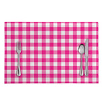 Hot Pink And White Buffalo Check Print Placemat